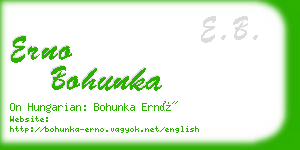 erno bohunka business card